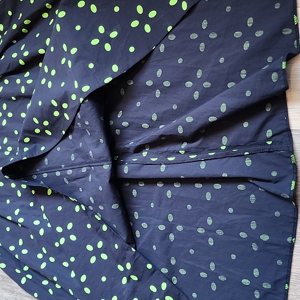 Topshop Cut-Out Black Midi Dress with Green Polka Dots - Picture 7 of 15